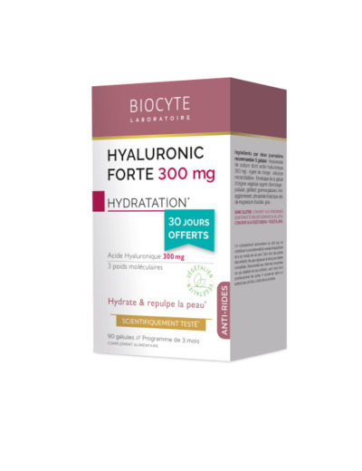 Pack Hyaluronic Forte 300mg 3x30 gélules Anti-âge Biocyte