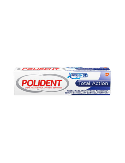 Creme Fixative Pour Appareils Dentaires Total Action 40g Polident