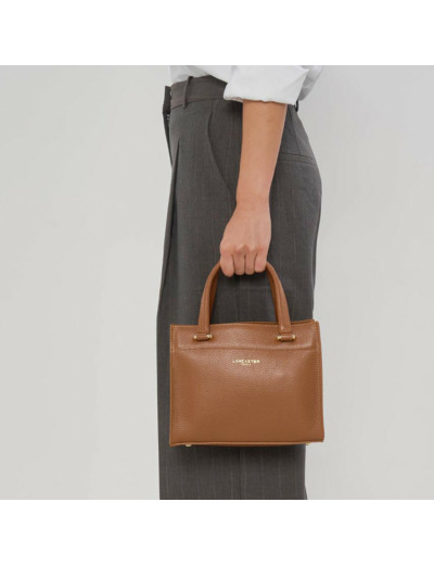 Lancaster Foulonné Double Petit Sac A Main 470-73 Camel In Orange