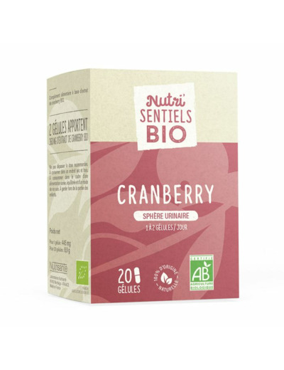 NUTRIaposSENTIELS BIO CRANBERRY BTE20