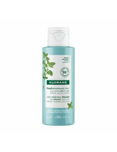 KLORANE POUDRE PURIFIANTE 3/1 MENTHE 50G