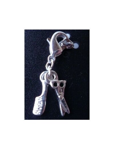 Pendentif ciseaux et peigne argent