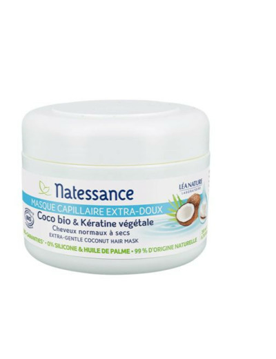 Masque capillaire extra-doux - Coco Bio & Kératine végétale 200ml Natessance