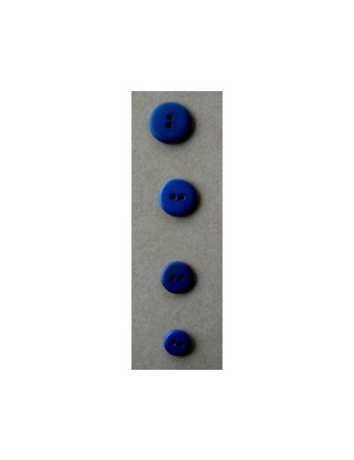 Bouton bleu classique   2 trous 12 mm