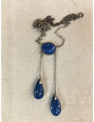 Pendentif argent et pierre Lapis