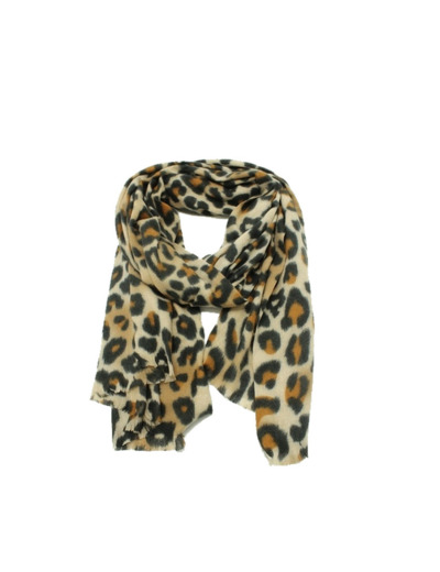 Atoll Palme Instinct Félin Echarpe Aux Motifs Léopard Noir