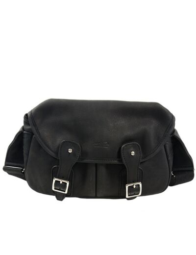 Berthille Mini Pêche Sac Croisé Cuir Gras Noir