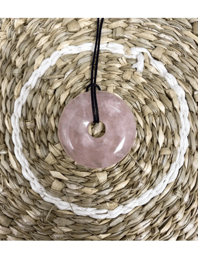 PENDENTIF DONUT QUARTZ ROSE