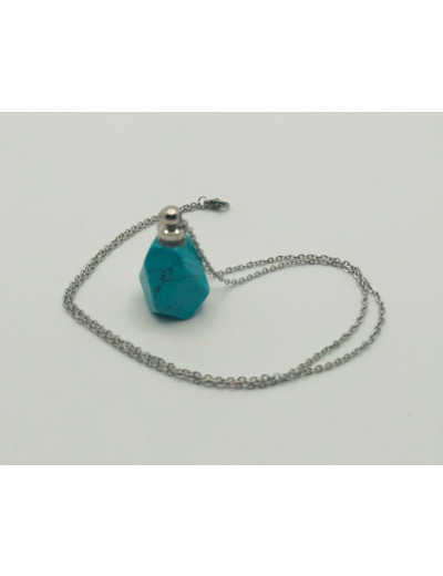 Collier bouteille de parfum turquoise