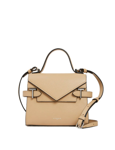 Le Tanneur Emilie Petit Sac A Main Double Rabat En Cuir Grainé Désert
