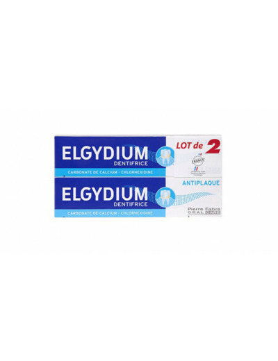 Dentifrice Anti-plaque 2x75ml Elgydium