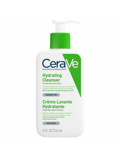 Creme Lavante Hydratante Visage Et Corps Peaux Normales A Seches 236ml Cleanse Corps Cerave