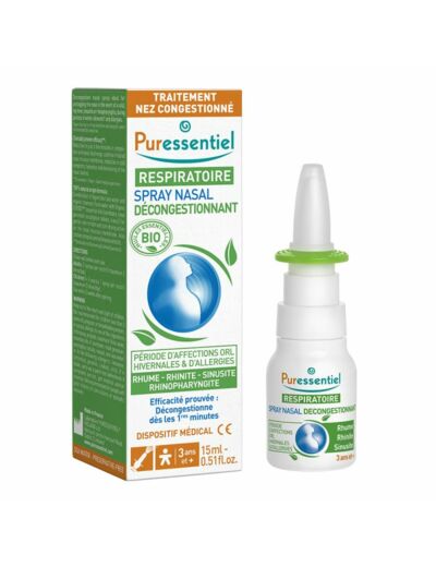 Spray Nasal Decongestionnant 15ml Respiratoire Puressentiel