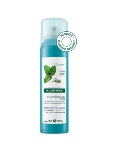 Shampooing sec Detox 150ml Menthe Aquatique Cheveux exposés à la pollution Klorane