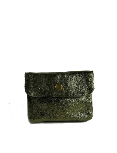 Farfouillette Porte-monnaie compact Cuir PM Olive
