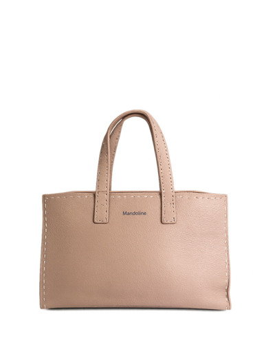 Farfouillette Sac Porté Main Avec Surpiqûres Rose