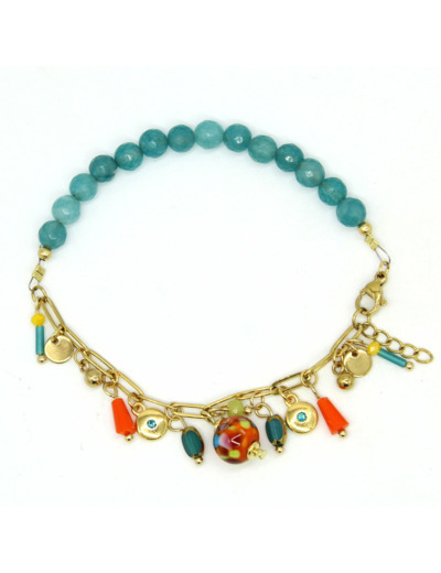 Bracelet agathe et Murano PAPAYA