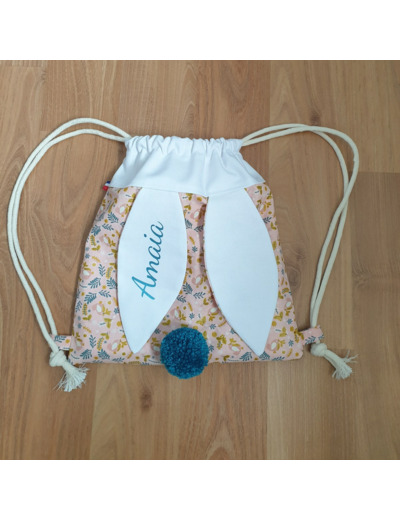 Sac à dos Pochon pour enfant, modèle blanc  or et rose