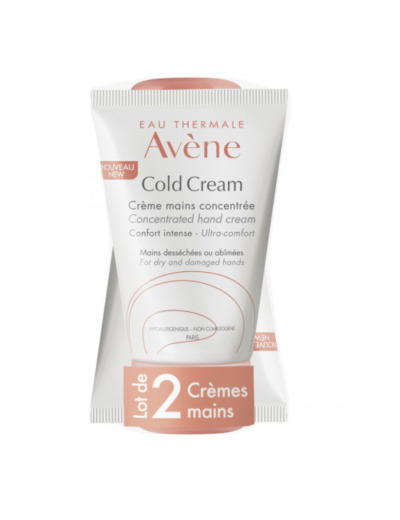 Creme Mains Concentree Peaux Dessechees Ou Abimees 2x50ml Cold Cream Avène