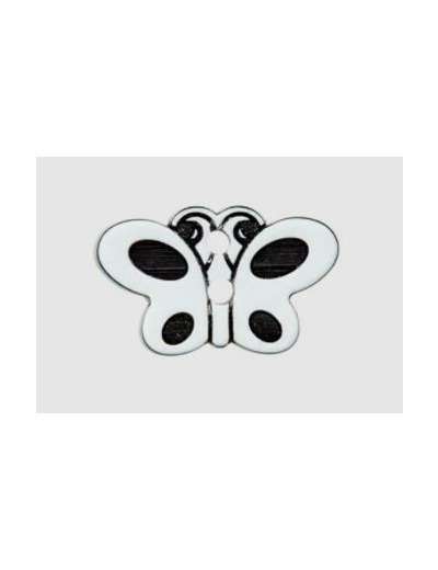 Bouton papillon blanc