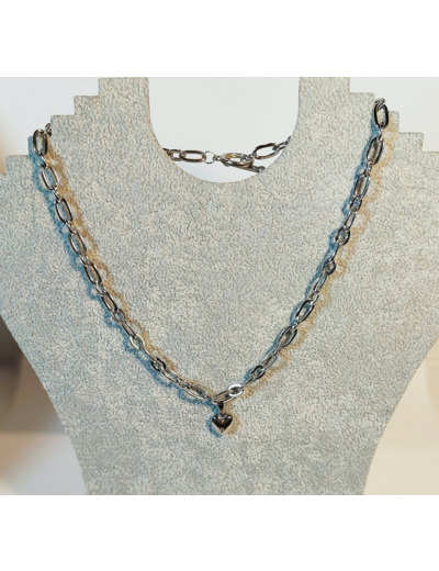 Collier grosse chaîne cœur