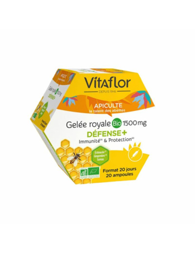 Gelee Royale Bio 20 Ampoules Defense+ 1500mg Vitaflor