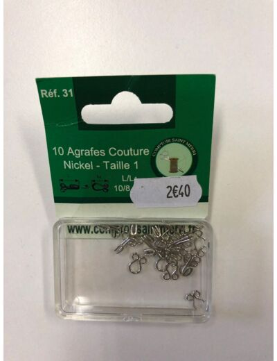 Agrafes couture Nickel taille 1