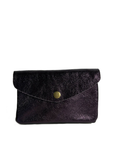 Farfouillette Porte-monnaie Cuir GM Prune