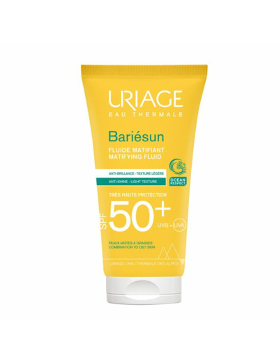 Fluide Matifiant SPF50+ anti brillance 50ml Bariésun Texture légère Uriage