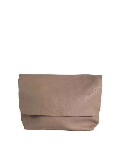 Farfouillette Grand Sac Porté Travers A Rabat Et Similicuir Effet Grainé Rose