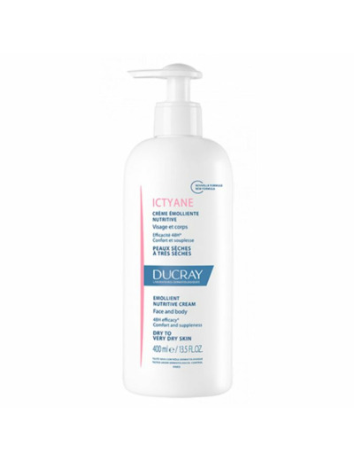 Creme Emolliente Nutritive Peaux Seches A Tres Seches 400ml Ictyane Ducray
