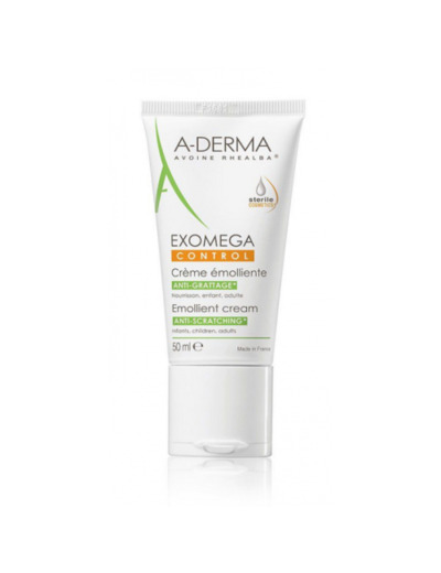 Crème émolliente anti-grattage 50ml Exomega Control Peaux sèches à tendance à l'eczéma atopique A-Derma