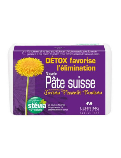 Pâte Suisse Détox x40 gommes Sureau Pissenlit Bouleau Lehning