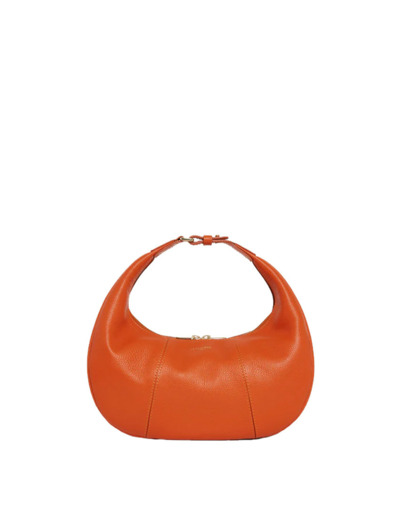 Le Tanneur Juliette Petit Sac Hobo En Cuir Grainé Terre Brulée