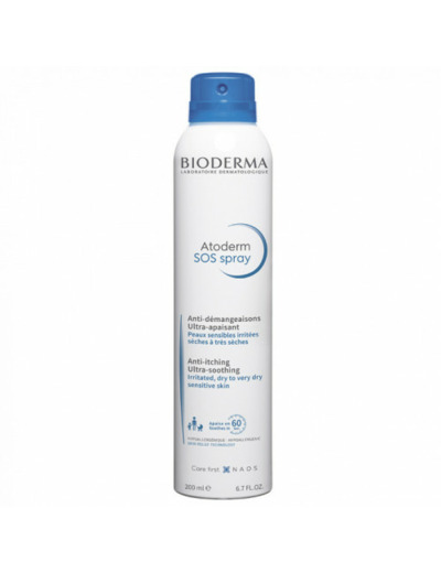 Spray anti-démangeaison 200ml Atoderm Peaux très sèches à tendance à l’eczéma atopique Bioderma