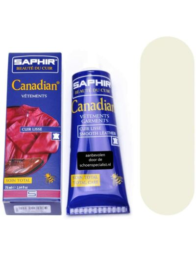 Saphir Crème Cirage Canadian Tube, Blanc, 75 ml, 1 Unité