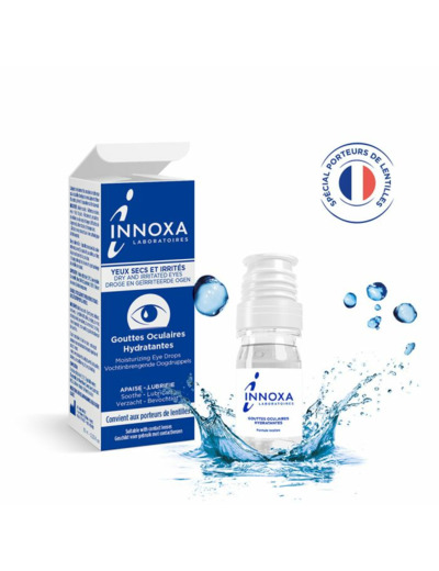 Gouttes oculaires hydratantes yeux secs et irrités 10ml Formule incolore Innoxa