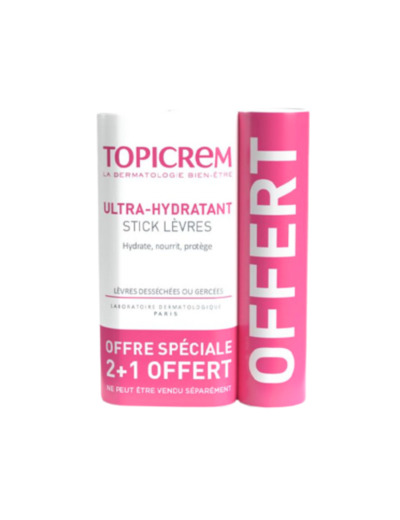 Stick lèvres Ultra-Hydratant 2+1 Offert Desséchées ou Gercées Topicrem