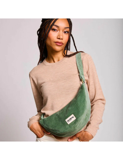 Hindbag Andrea Sac Banane Velours Vert D'eau
