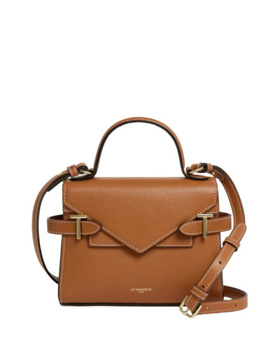 Le Tanneur Emilie Petit sac à main double rabat en Cuir grainé Tan