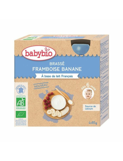 BABYBIO GOURDE BRASSE FRAMB/BANA 6M 4X85G