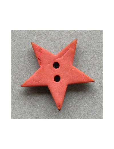 Bouton bois étoile orange