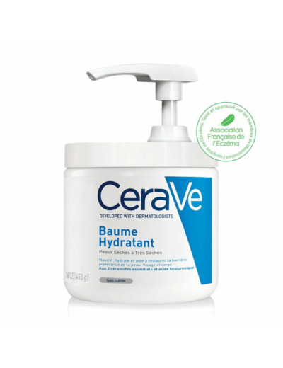 Baume Hydratant Pot Pompe Visage Et Corps 454g Body Peaux Seches A Tres Seches Cerave