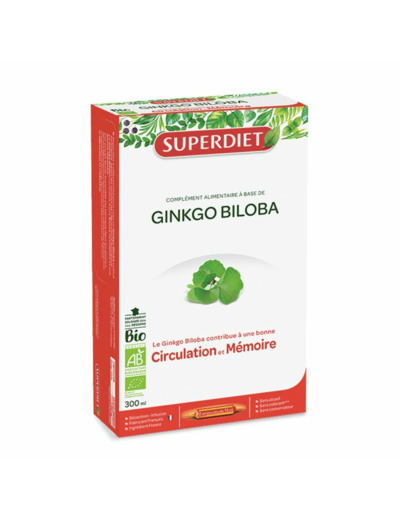 Ginkgo Biloba Circulation 20 Ampoules 300ml Superdiet