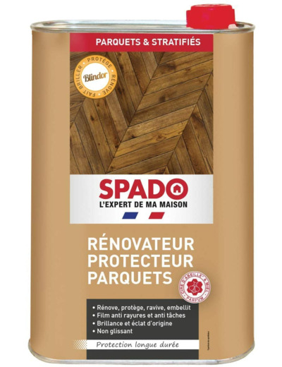 SPADO - Entretien Parquet - Protection Rénovatrice Brillante Blindor - Parquets Cirés et Vitrifiés - 1L
