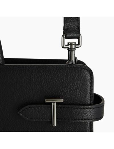 Le Tanneur Emilie Grand Sac À Main En Cuir Grainé Noir