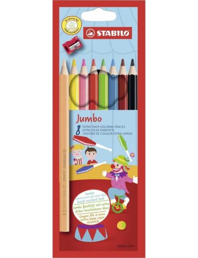 Crayons de couleur extra large"Jumbo" - Etui de 8