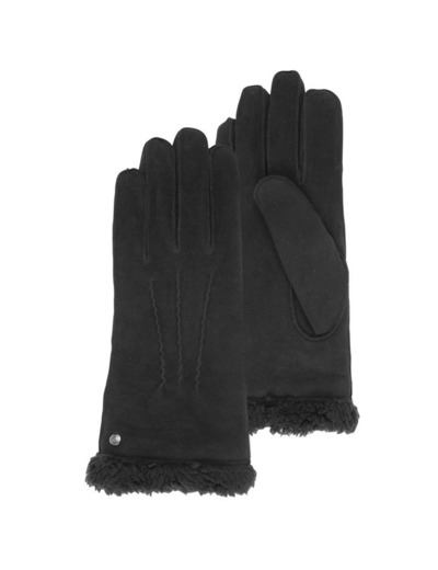 Isotoner Gants Femme Cuir velours fourrés 7.5 Noir
