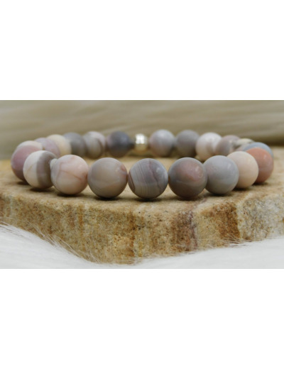 BRACELET AGATE BOTSWANA ROSE