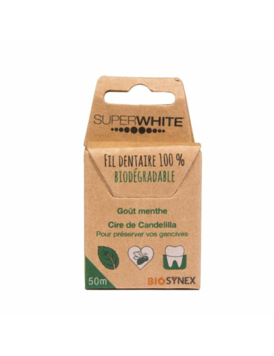 Fil dentaire 100% biodégradable 50m Goût menthe Biosynex